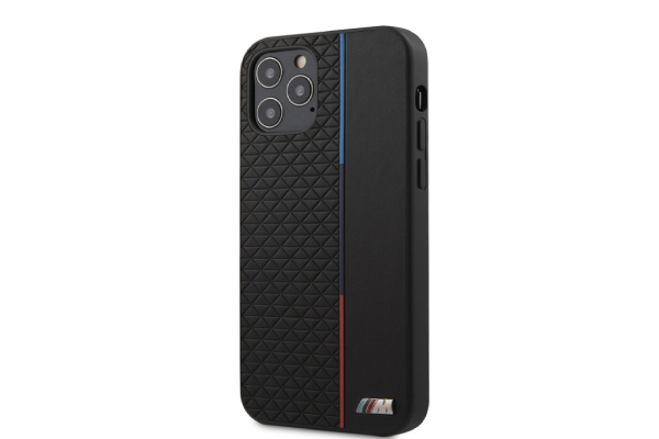 BMW iPhone 12-12Pro cover - triangles Tricolor - Black