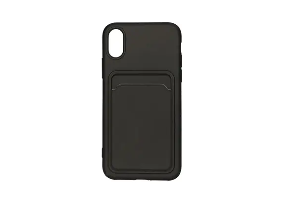 Silicone case with card holder iPhone X/XS - black