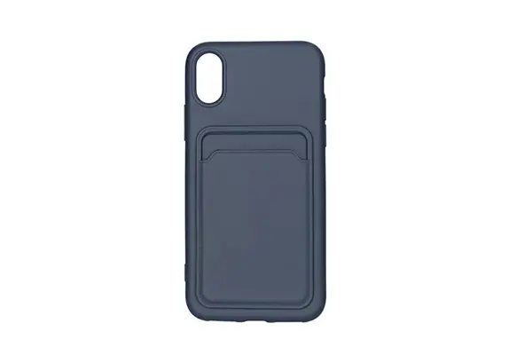 Silicone case with card holder iPhone X/XS - Blue