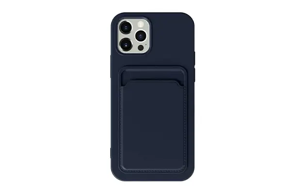 Silicone case with Card holder iPhone 11 Pro max- Blue