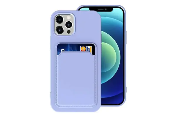 Silicone case with Card holder iPhone 11 Pro -purple