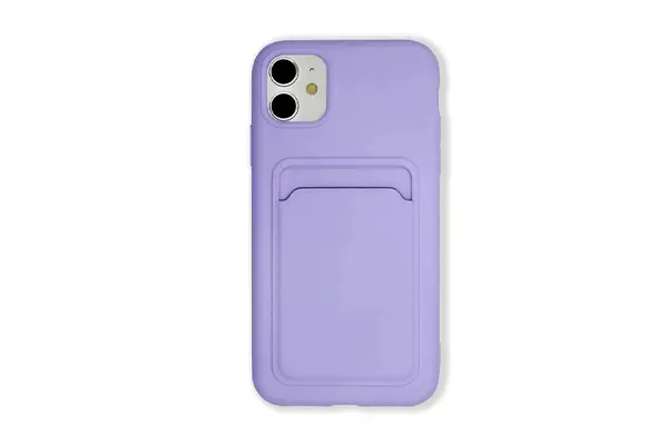 Silicone case with Card Holder iPhone 11 -purple