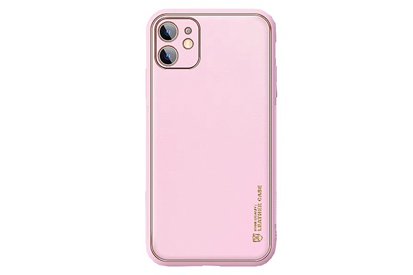 OEM Business iPhone 12-12Pro case - Leather - Pink