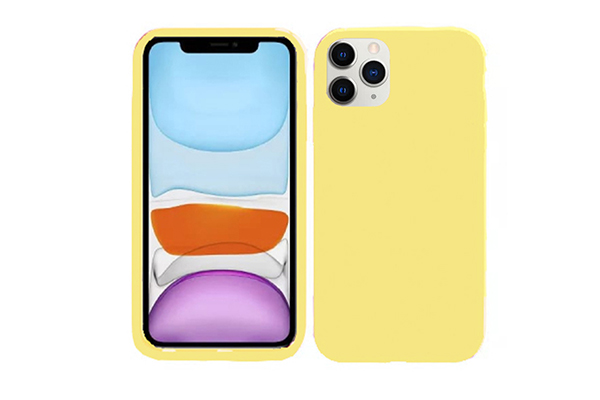 Silicone iPhone 12-12Pro skal - Lining yellow