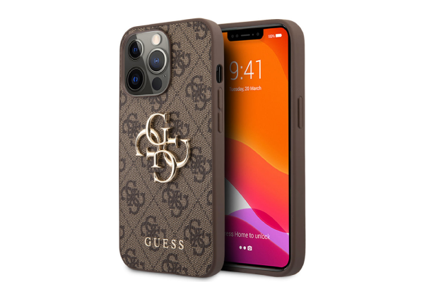Guess iPhone 13 Pro case -  4G Logo - Brown