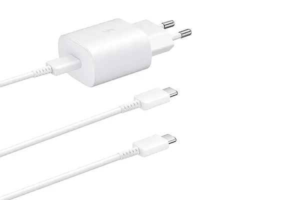 Samsung 25W USB-C Charger + cable_white