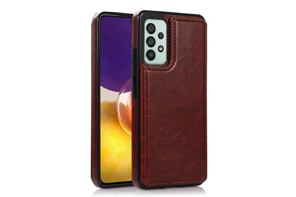 Case Wallet Leather For Galaxy A53 5G - Brown
