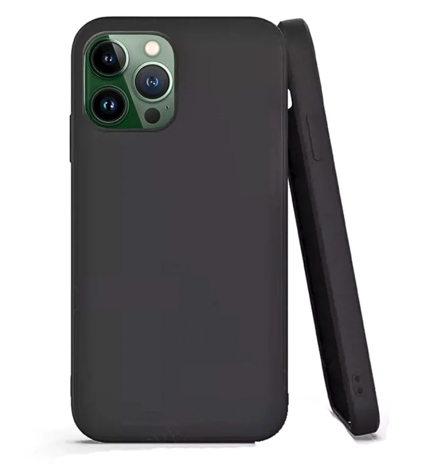 iPhone 13 Pro Max Soft TPU Silicone Case - Black